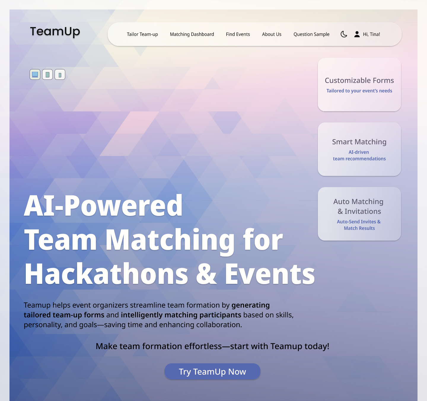 Team_up AI-powered web app